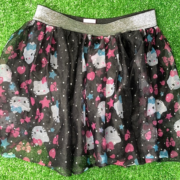 Hello Kitty Skirt Tulle Tutu Black Ruffle Hearts Stars & Bows Size 7/8 - Picture 1 of 5